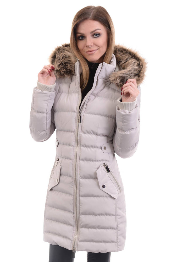 Damska Zimowa Ortalionowa Kurtka Czarna