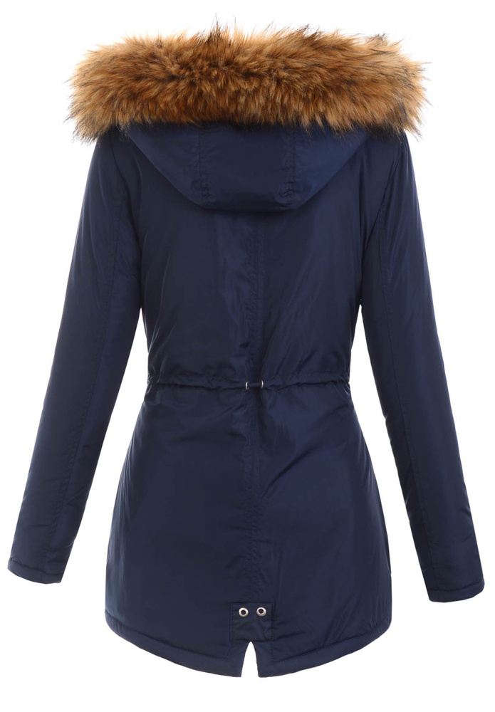 Damska Zimowa Ortalion Kurtka Granatowa