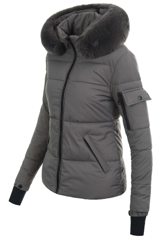 Damska Kurtka Zimowa Grafitowa