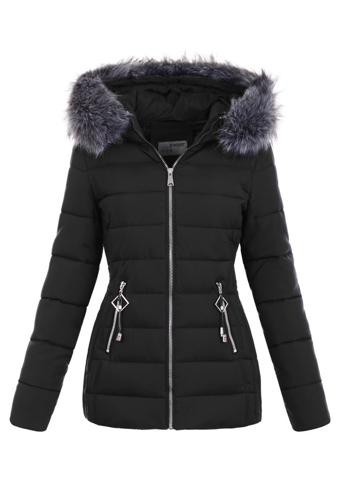 Damska Zimowa Kurtka Czarna