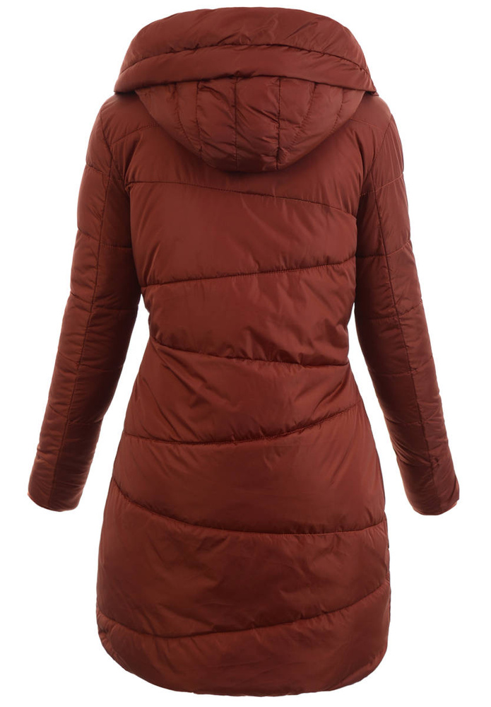 Damska Ortalionowa Zimowa Kurtka Ceglana