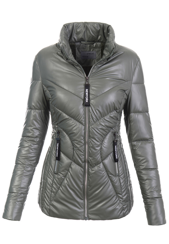 Damska Zimowa Ortalionowa Kurtka Zielona