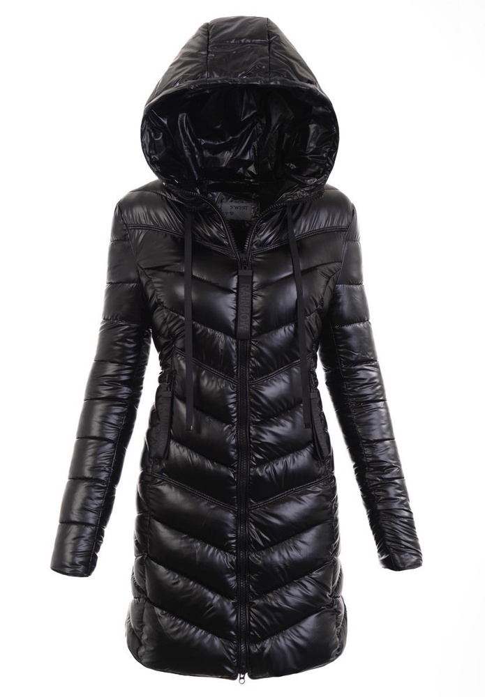 Damska Zimowa Ortalionowa Kurtka Czarna