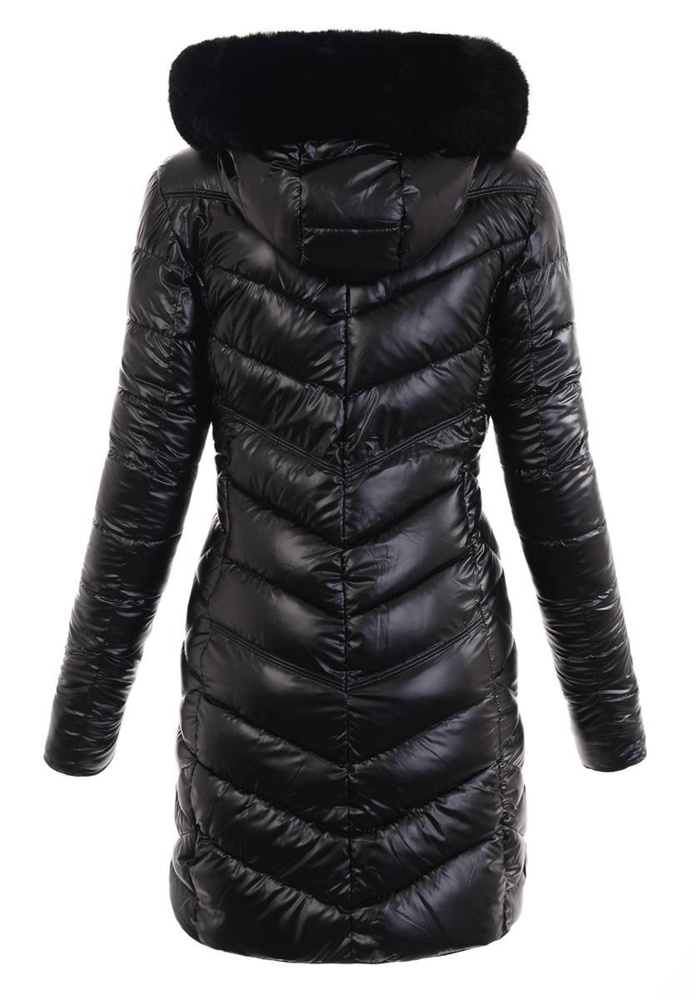 Damska Zimowa Ortalionowa Kurtka Czarna