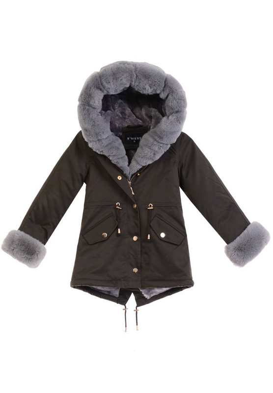 Dziecięca Parka Kurtka Zimowa Khaki