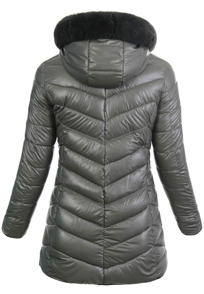 Damska Zimowa Ortalionowa Kurtka Zielona