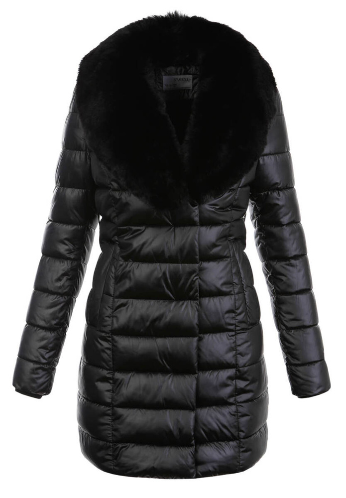 Damska Zimowa Ortalionowa Kurtka Czarna