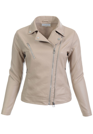 Damska Kurtka Ramoneska Beżowa