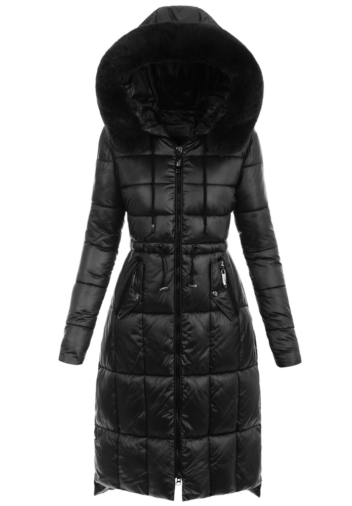 Damska Zimowa Ortalionowa Kurtka Czarna