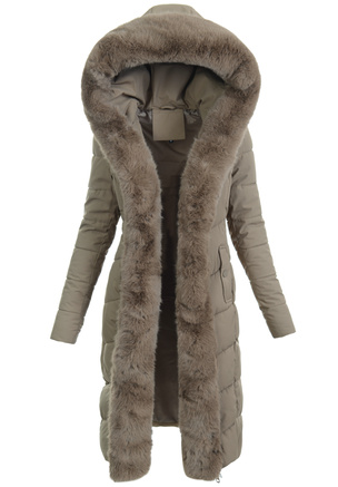 Damska Kurtka Zimowa Ciemno Beżowa