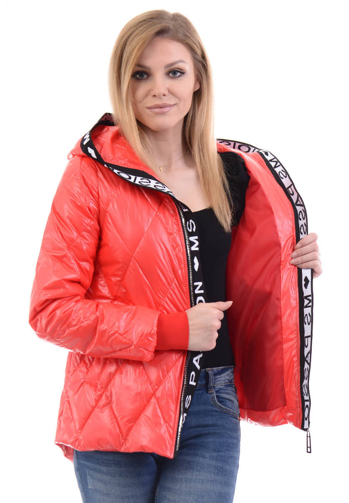 Damska Wiosenna Ortalion Kurtka Czerwona