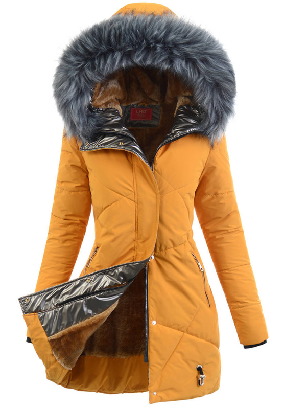 Damska Zimowa Ortalionowa Kurtka Camel