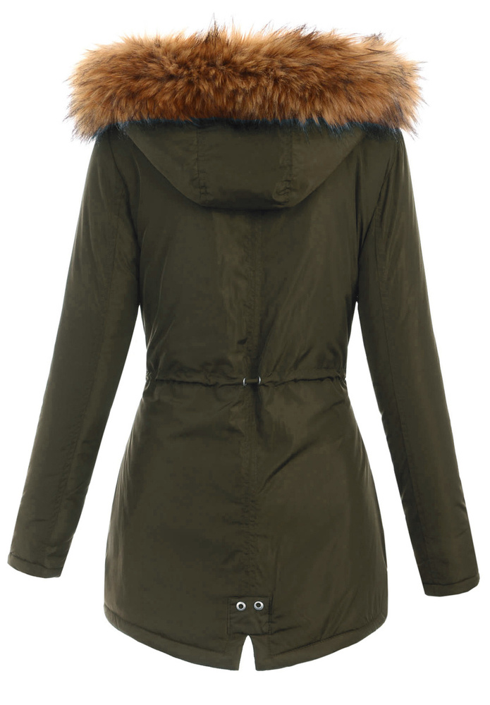 Damska Zimowa Ortalion Kurtka Khaki