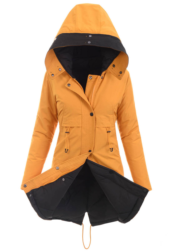 Damska Parka Kurtka Zimowa Camel