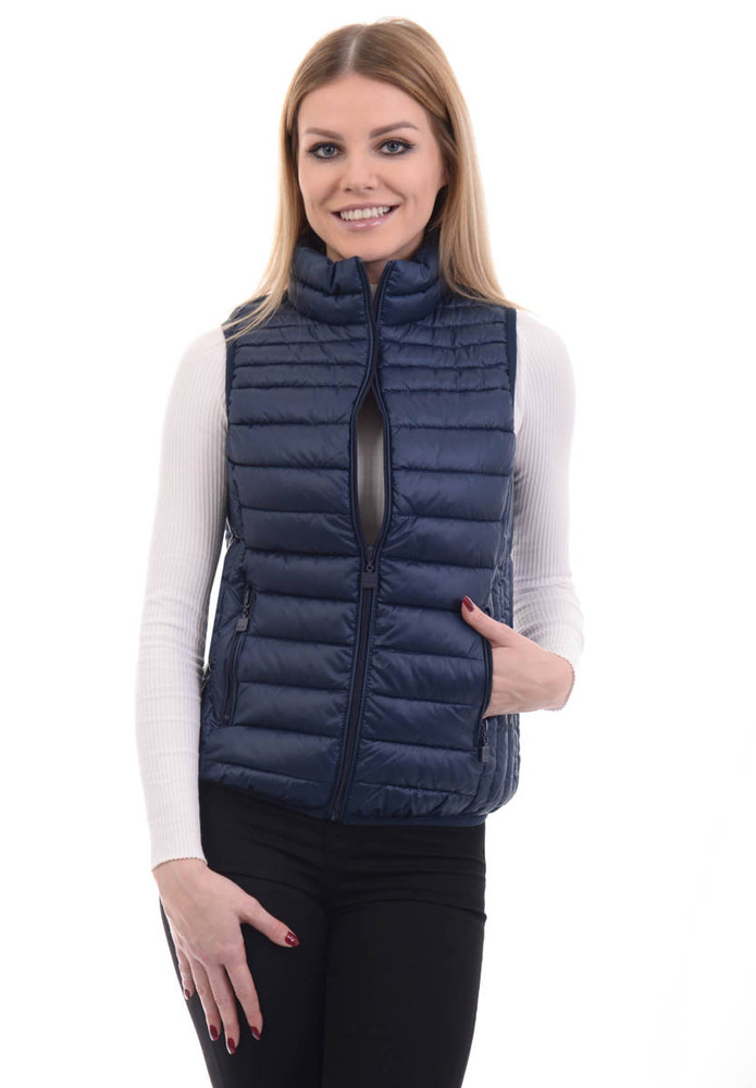 Damska Kamizelka Bezrękawnik Lila Granatowy