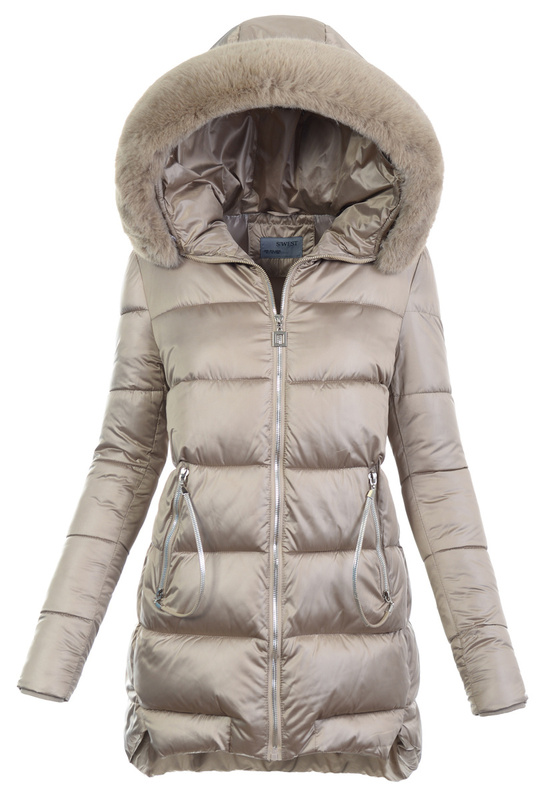 Damska Zimowa Ortalionowa Kurtka Cappuccino