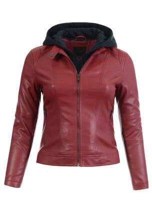 Damska Kurtka Ramoneska Bordowy
