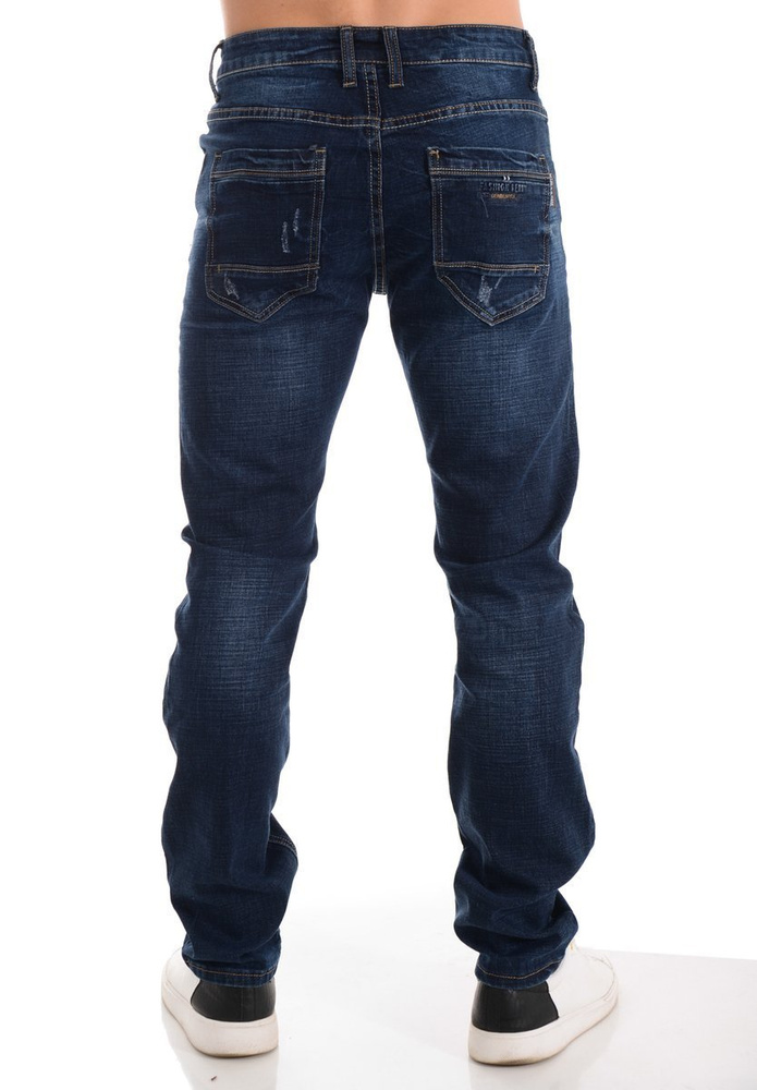 Męskie Spodnie Jeansowe Granatowe