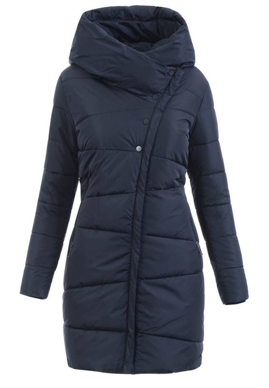 Damska Ortalionowa Zimowa Kurtka Granatowa