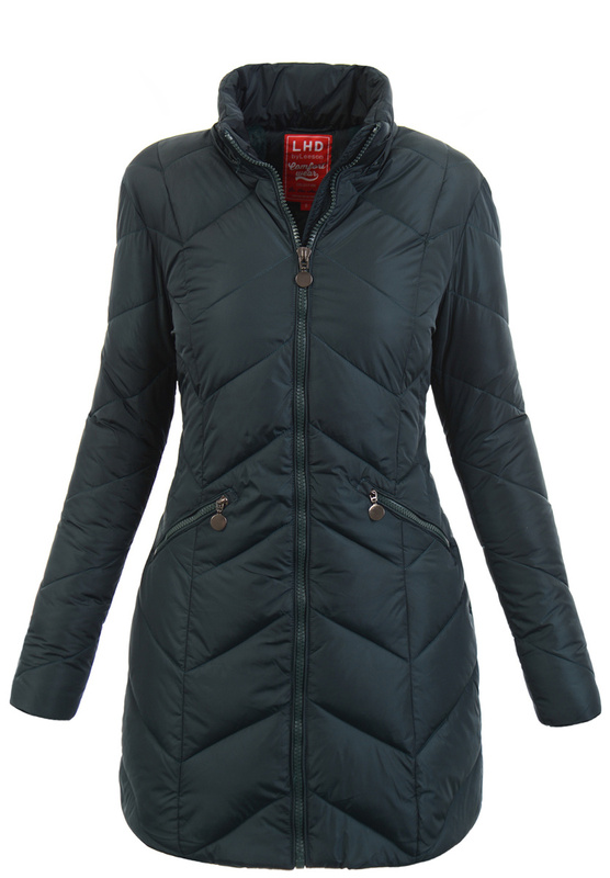 Damska Zimowa Ortalionowa Kurtka Zielona