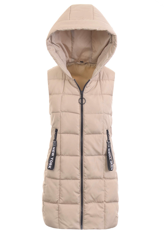 Damska Kamizelka Bezrękawnik Jasny beżowy