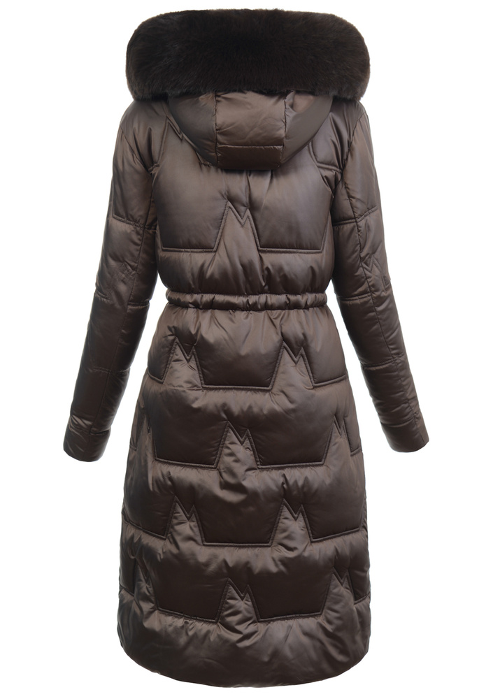 Damska Kurtka Zimowa Brązowa