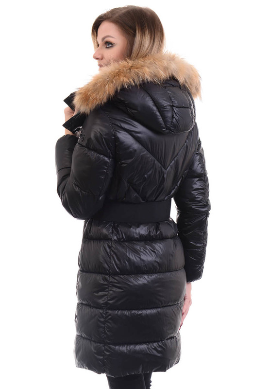 Damska Zimowa Ortalionowa Kurtka Czarna