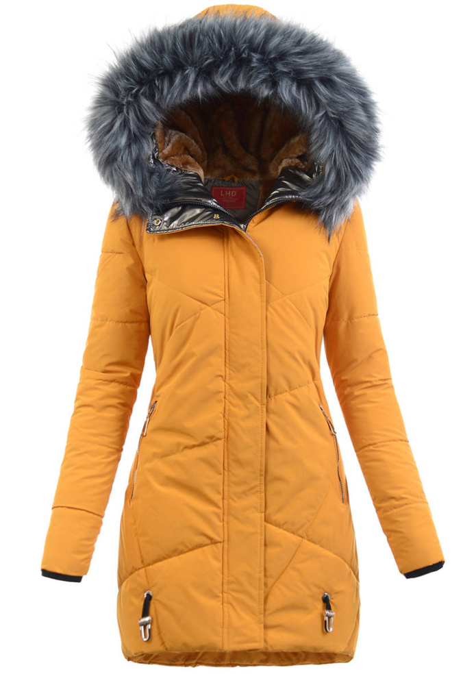 Damska Zimowa Ortalionowa Kurtka Camel