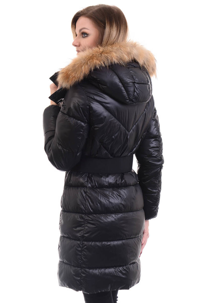Damska Zimowa Ortalionowa Kurtka Czarna