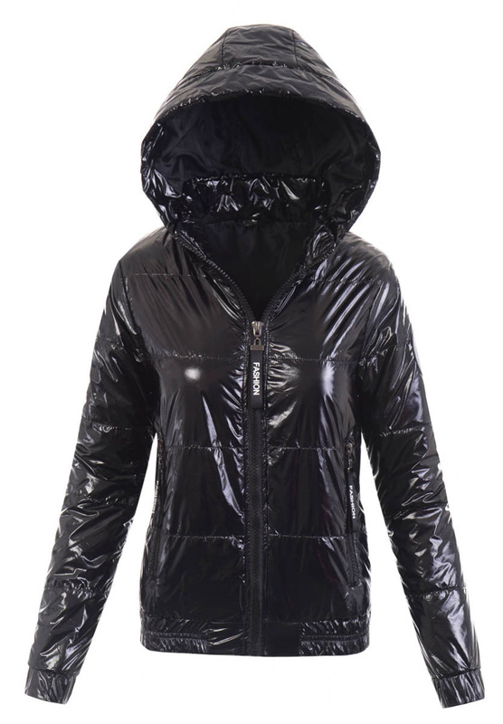 Damska Wiosenna Ortalion Kurtka Czarna