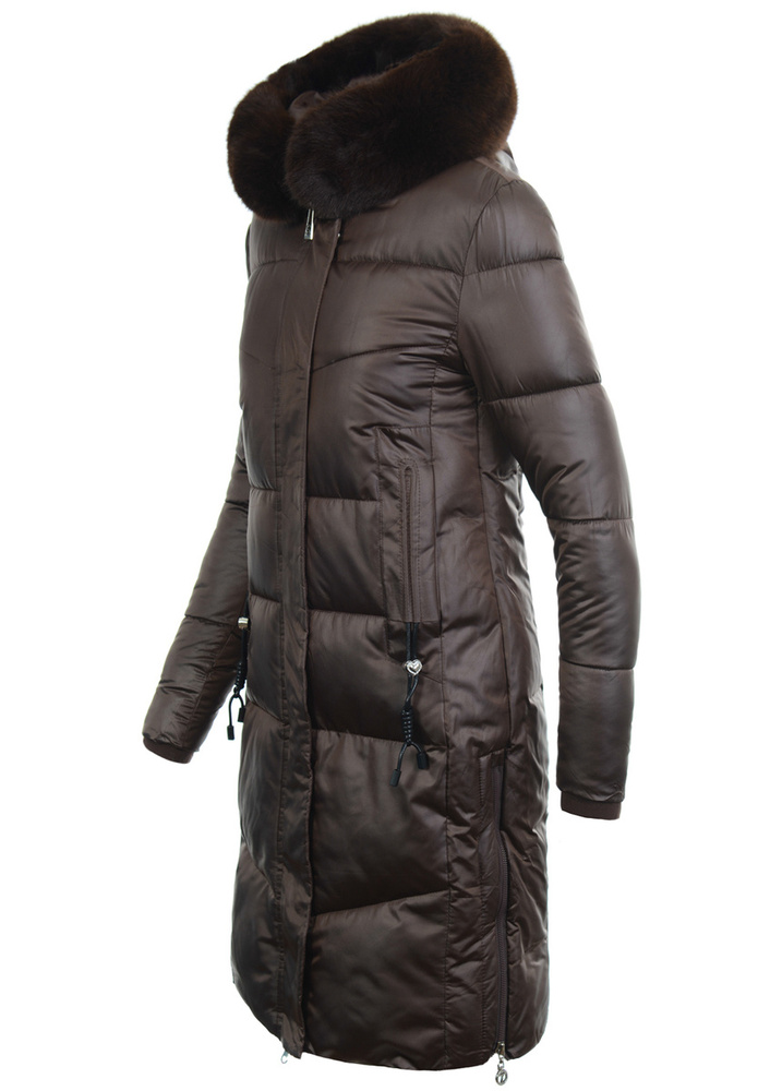 Damska Kurtka Zimowa Brązowa