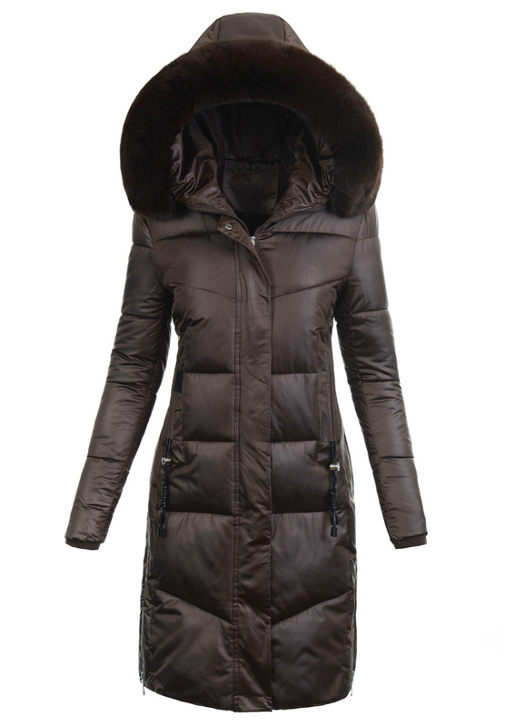 Damska Kurtka Zimowa Brązowa