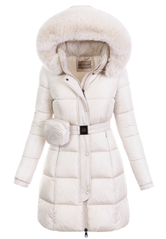 Damska Zimowa Ortalionowa Kurtka Ecru