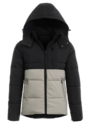 Męska Zimowa Kurtka Kremowo-Czarna