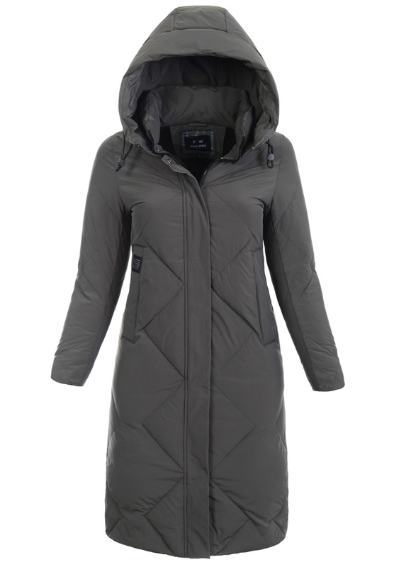 Damska Zimowa Ortalionowa Kurtka Grafitowa