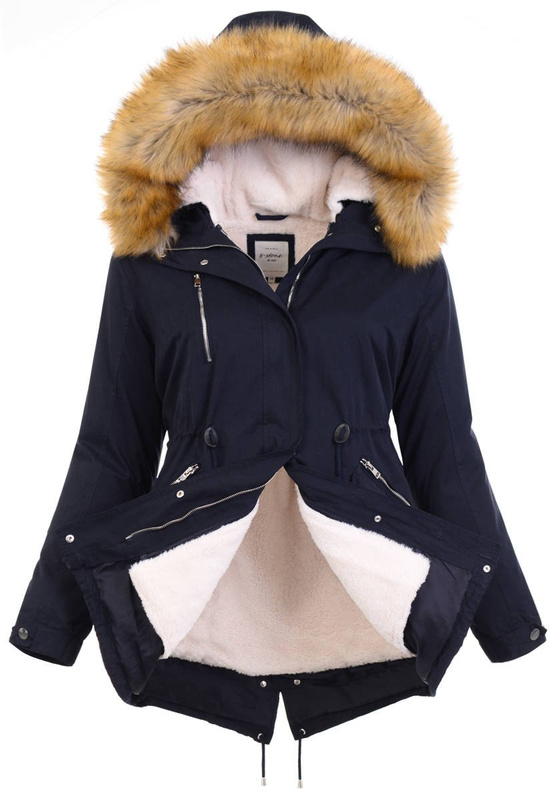 Damska Parka 2w1 Joanna Ciemno Granatowa