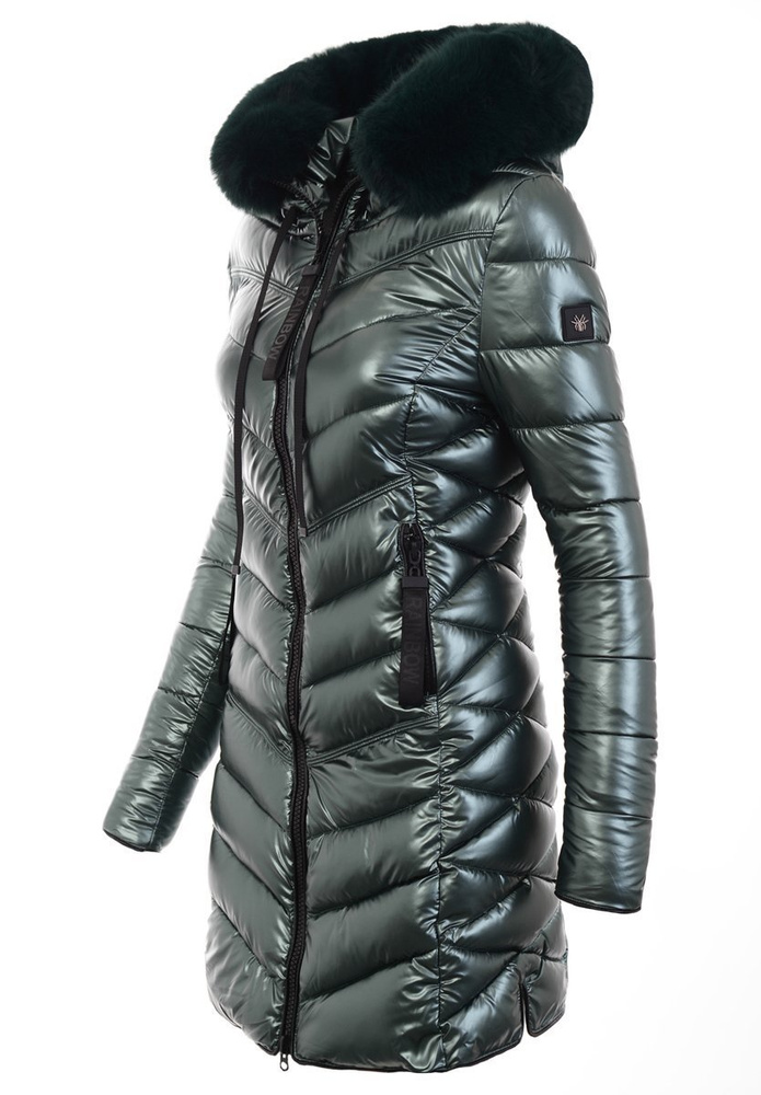 Damska Zimowa Ortalionowa Kurtka Zielona