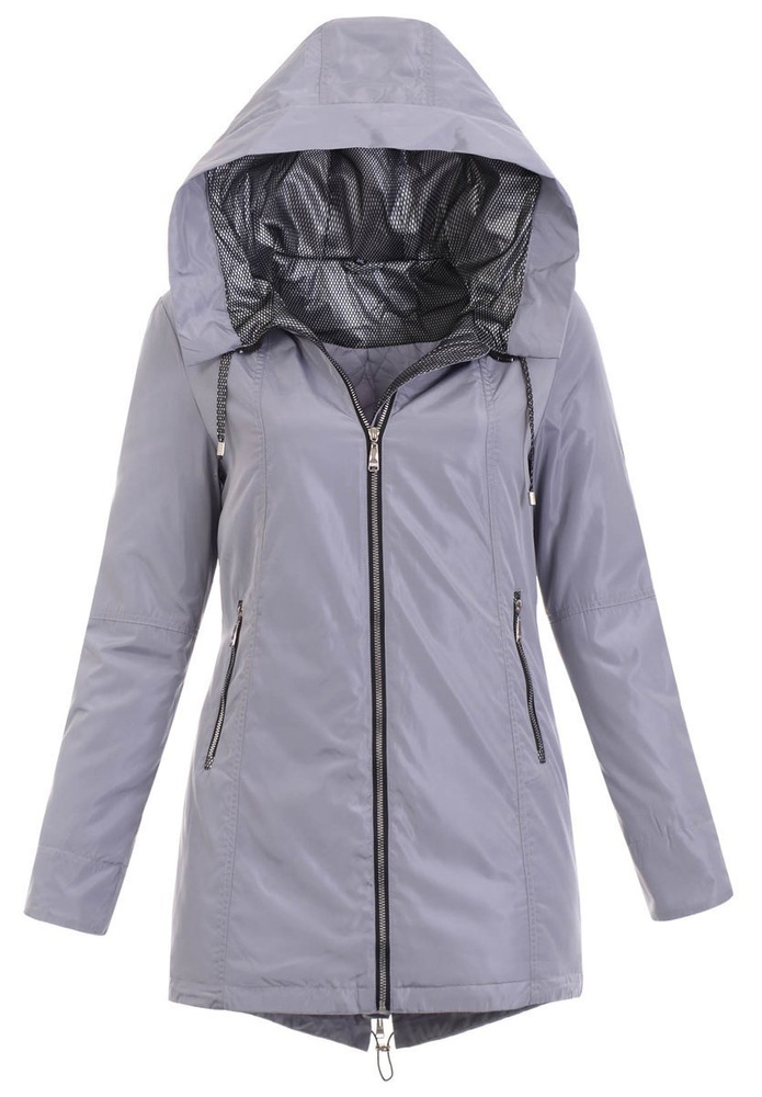 Damska Wiosenno-Jesienna Kurtka Szara