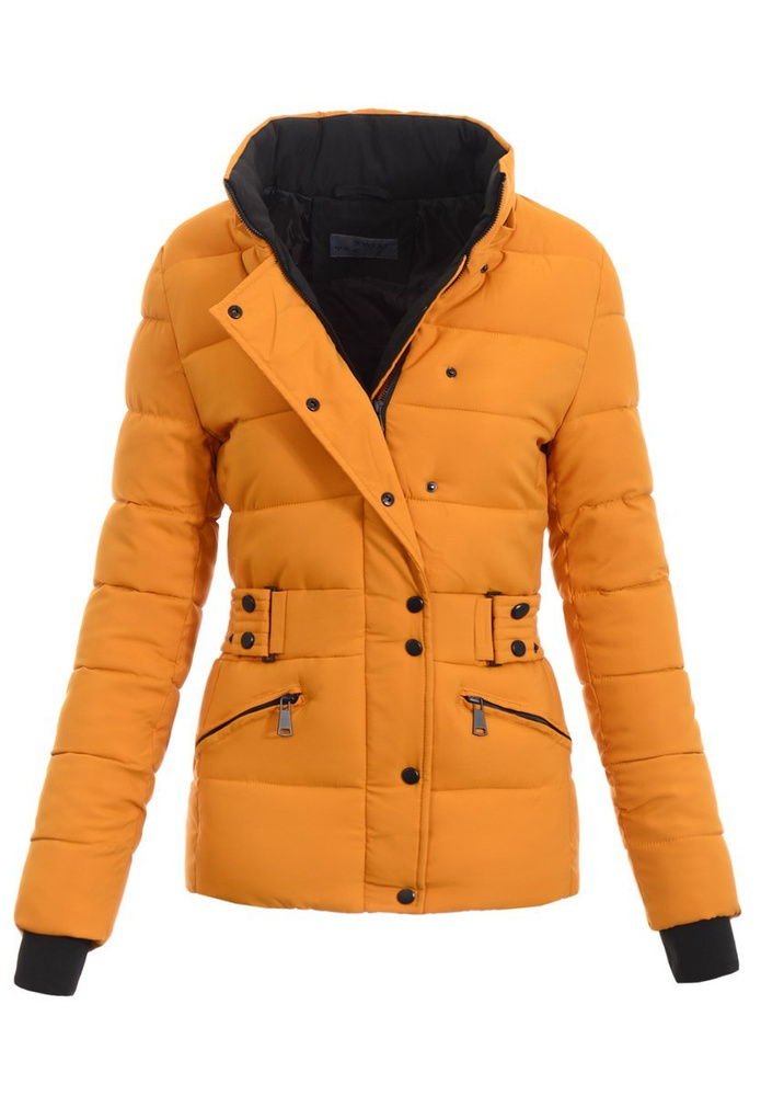 Damska Ortalionowa Zimowa Kurtka Camel