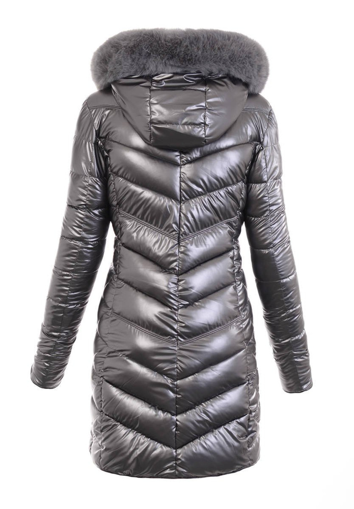 Damska Kurtka Ortalionowa Elena Srebrna