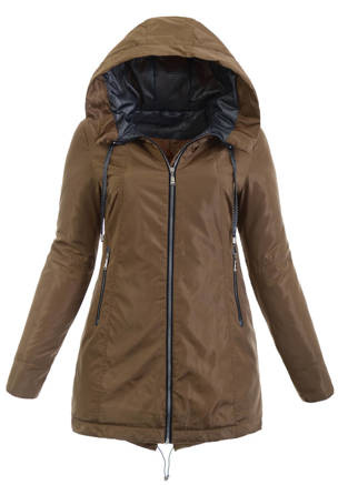 Damska Wiosenna Kurtka Brązowa