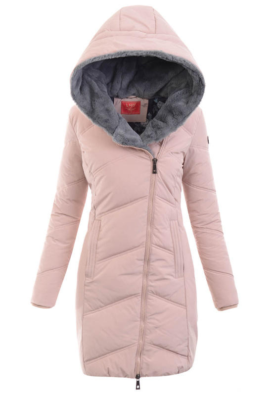 Damska Zimowa Ortalionowa Kurtka Pudrowy Beż