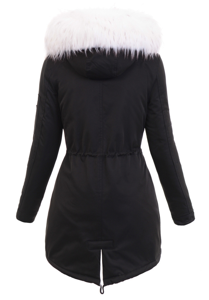 Damska Parka Kurtka Zimowa Czarna