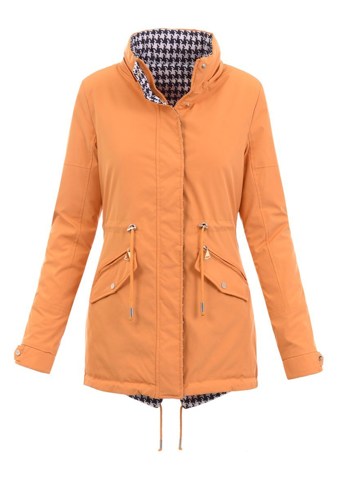 Damska Parka Wiosenna Dwustronna Żółta