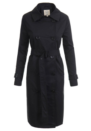 Damska Wiosenno-Jesienna Kurtka Parka Czarna