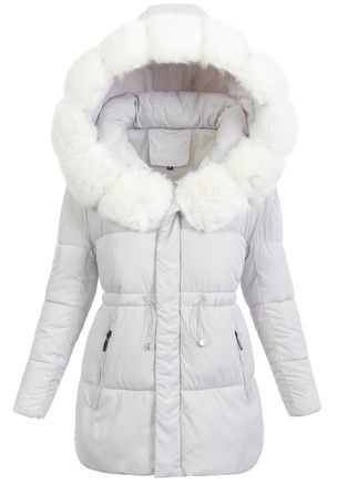 Damska Kurtka Zimowa Jasno Szara