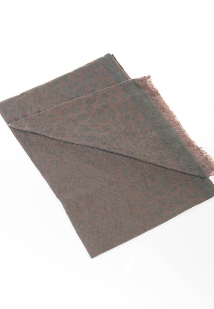 Szal Damski W Panterkę Zielono-Brązowy