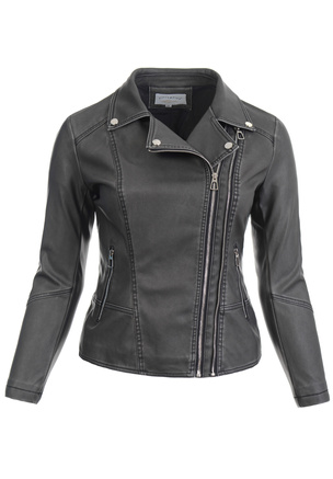 Damska Kurtka Ramoneska Popielata