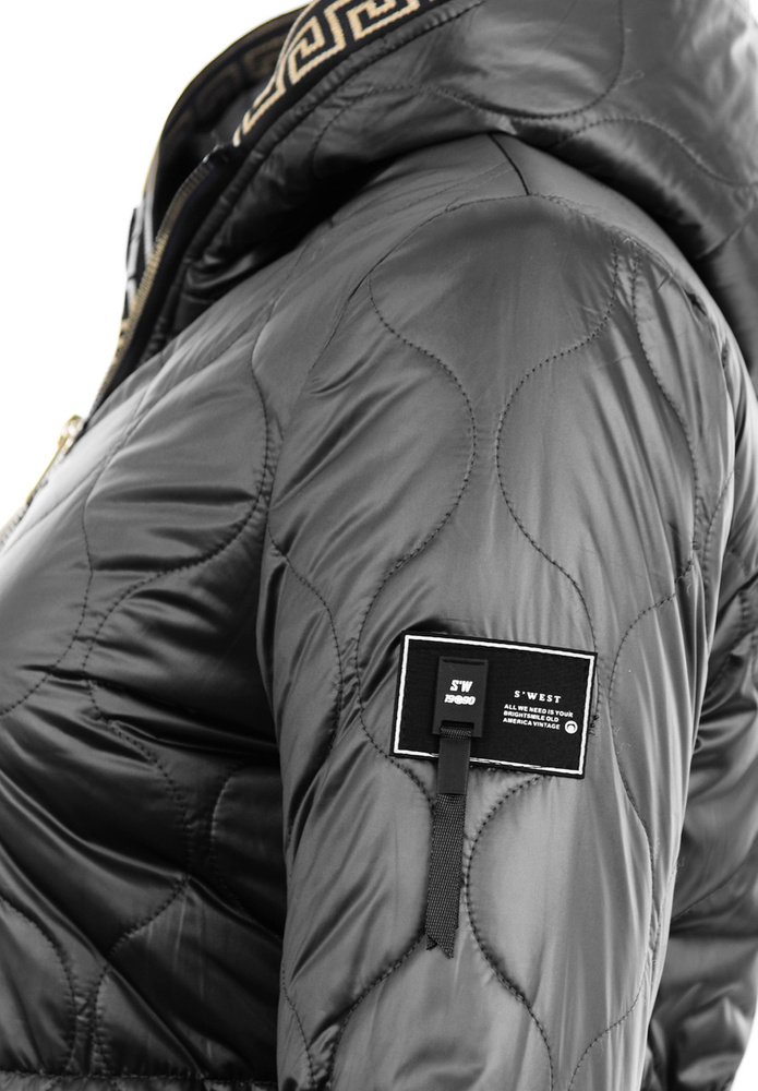 Damska Przejściowa Ortalionowa Kurtka Czarna