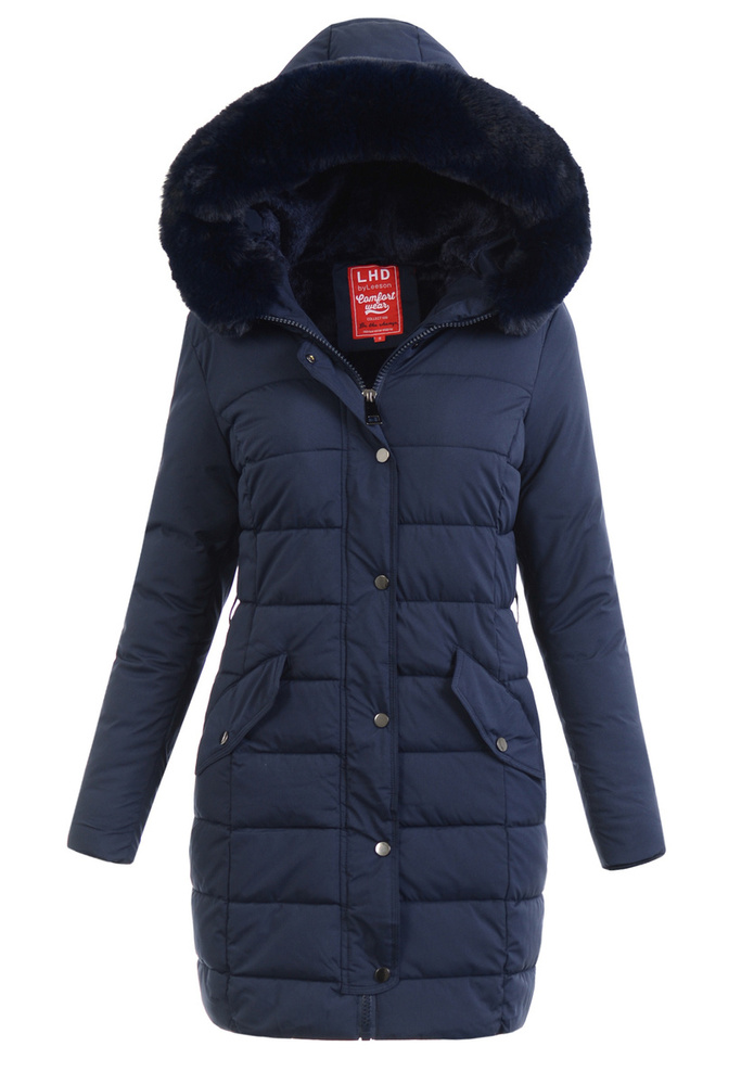 Damska Zimowa Ortalionowa Kurtka Granatowa